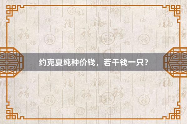 约克夏纯种价钱，若干钱一只？